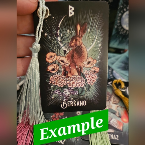 Intuitively chosen runic oracle handmade bookmark, - Picture 4 of 6